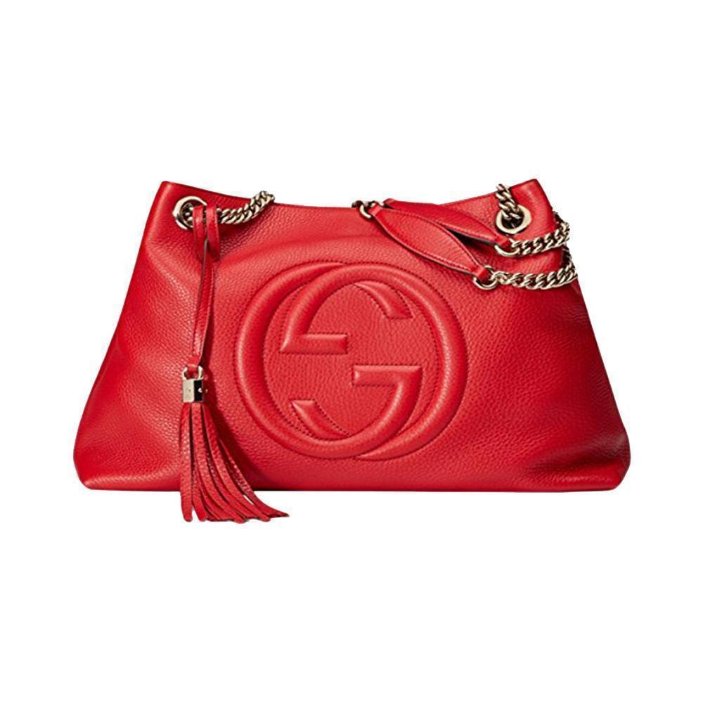 Shop Gucci Soho Red Leather Tote - Iconic, Spacious & Luxurious -   Shop Bags LLC
