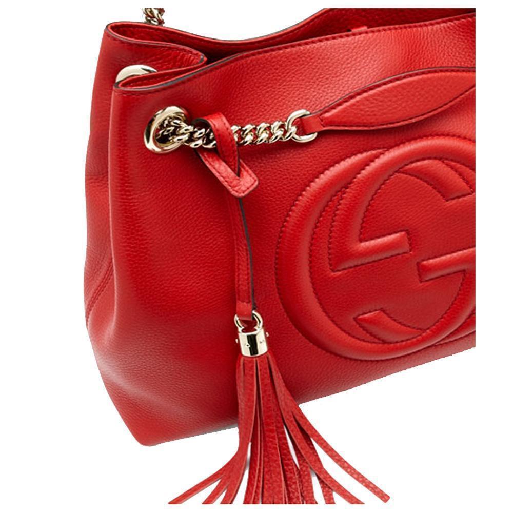 Shop Gucci Soho Red Leather Tote - Iconic, Spacious & Luxurious -   Shop Bags LLC