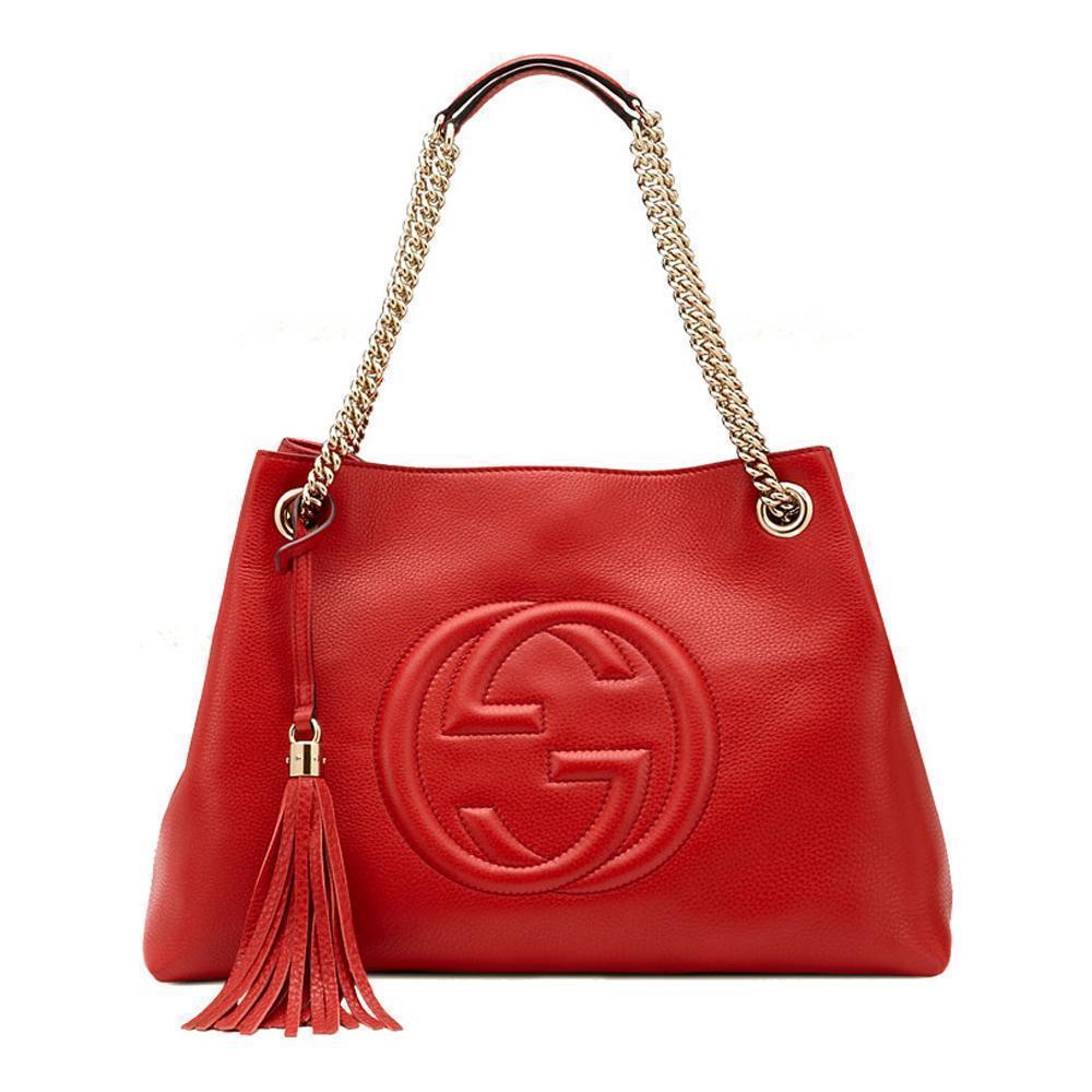 Shop Gucci Soho Red Leather Tote - Iconic, Spacious & Luxurious -   Shop Bags LLC