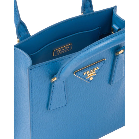 Shop Prada Saffiano Leather Mini Shopper Bag - Top Handle Crossbody -   Shop Bags LLC 