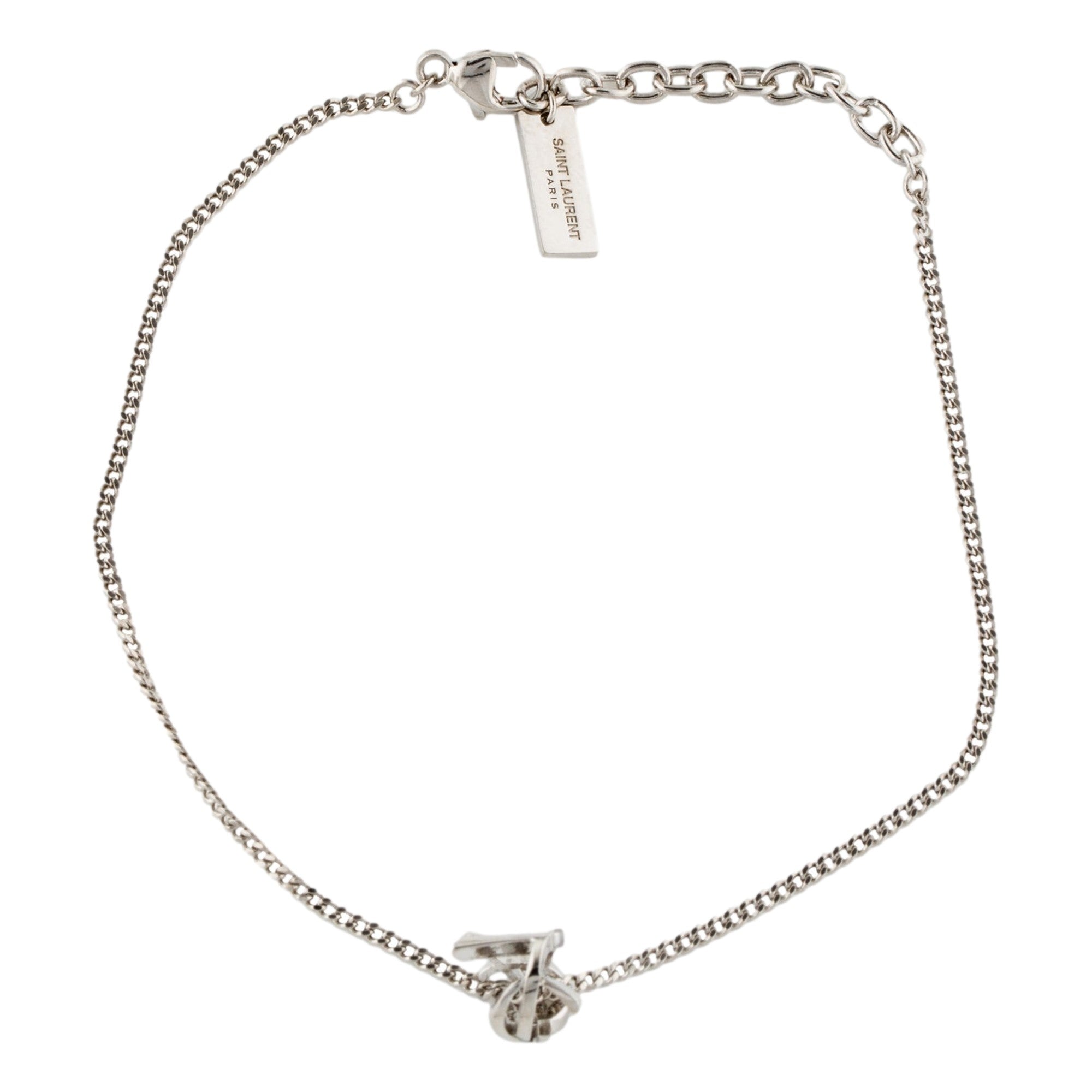 Silver Bracelet from Saint Laurent: Iconic YSL Charm & Adjustable Fit -   Shop Bags 