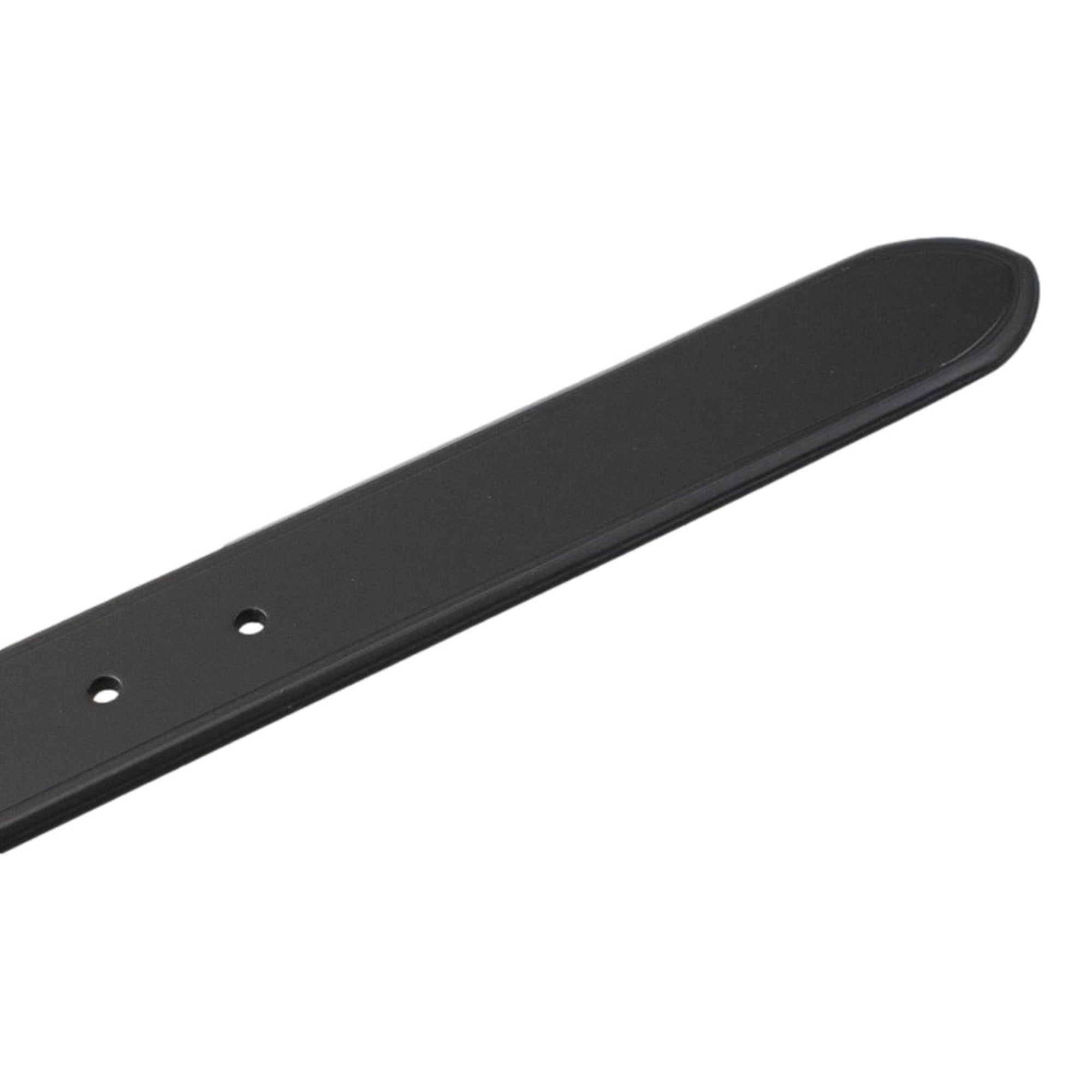 Prada Navy Saffiano Leather Belt - Elegant Matte Silver Buckle