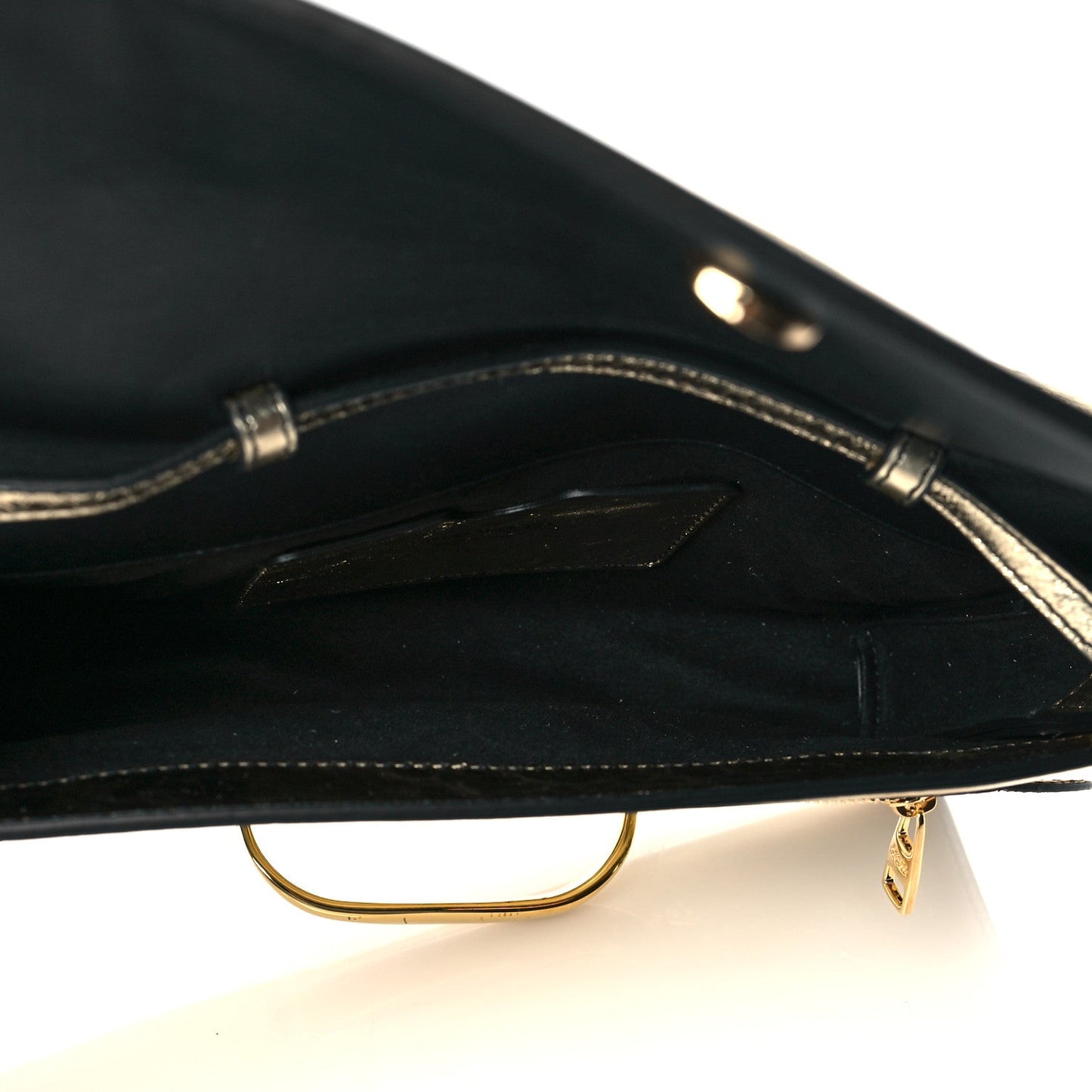 Small Story Gold Leather Bag - Elegant Alex McQueen Shoulder Accessory -   Shop Bags LLC 