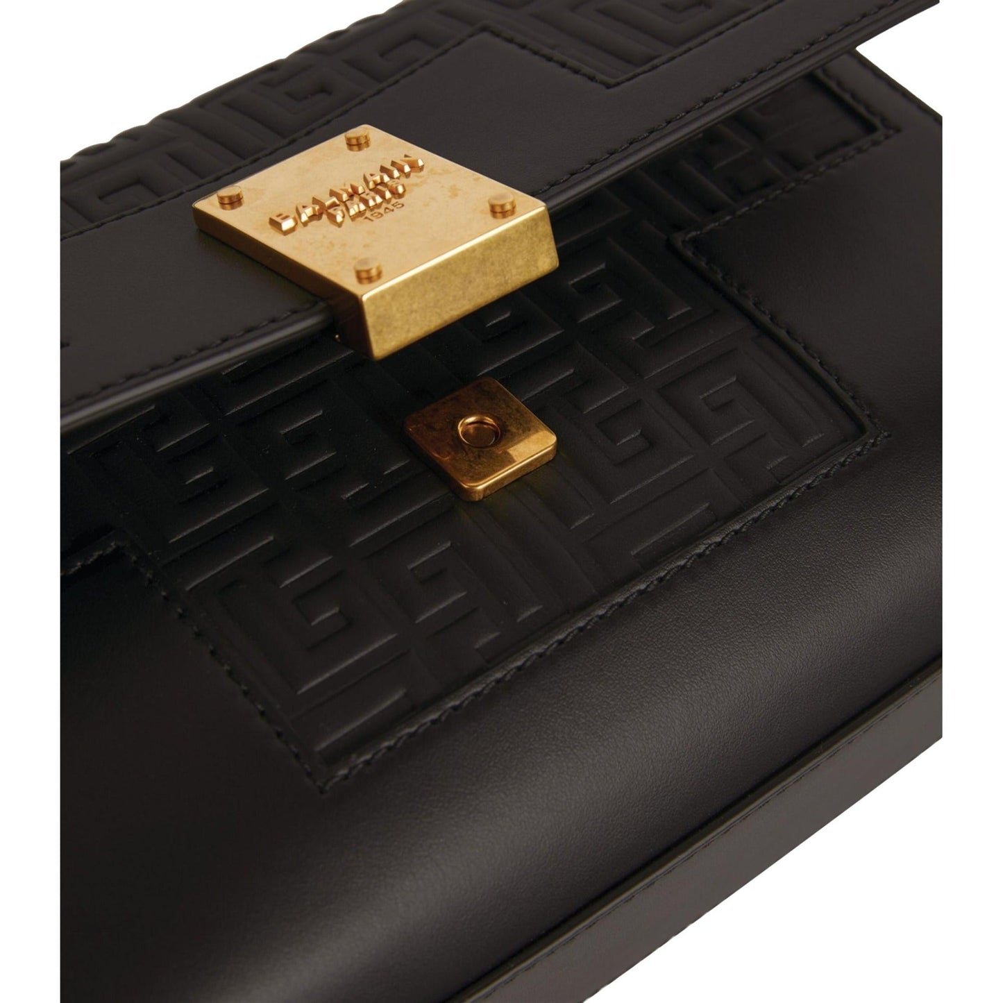 Stylish Balmain Shoulder Bag - Black Leather Embossed Flap, Must-Have! -   Shop Bags LLC 
