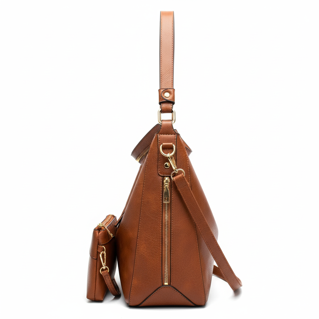 Stylish Brown Leather Tote Bag - Chic & Elegant Handbag Pouch -   Shop Bags LLC