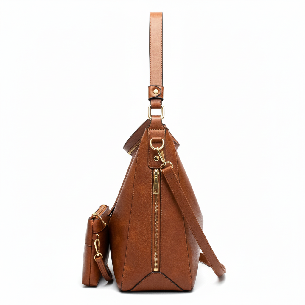 Stylish Brown Leather Tote Bag - Chic & Elegant Handbag Pouch -   Shop Bags LLC