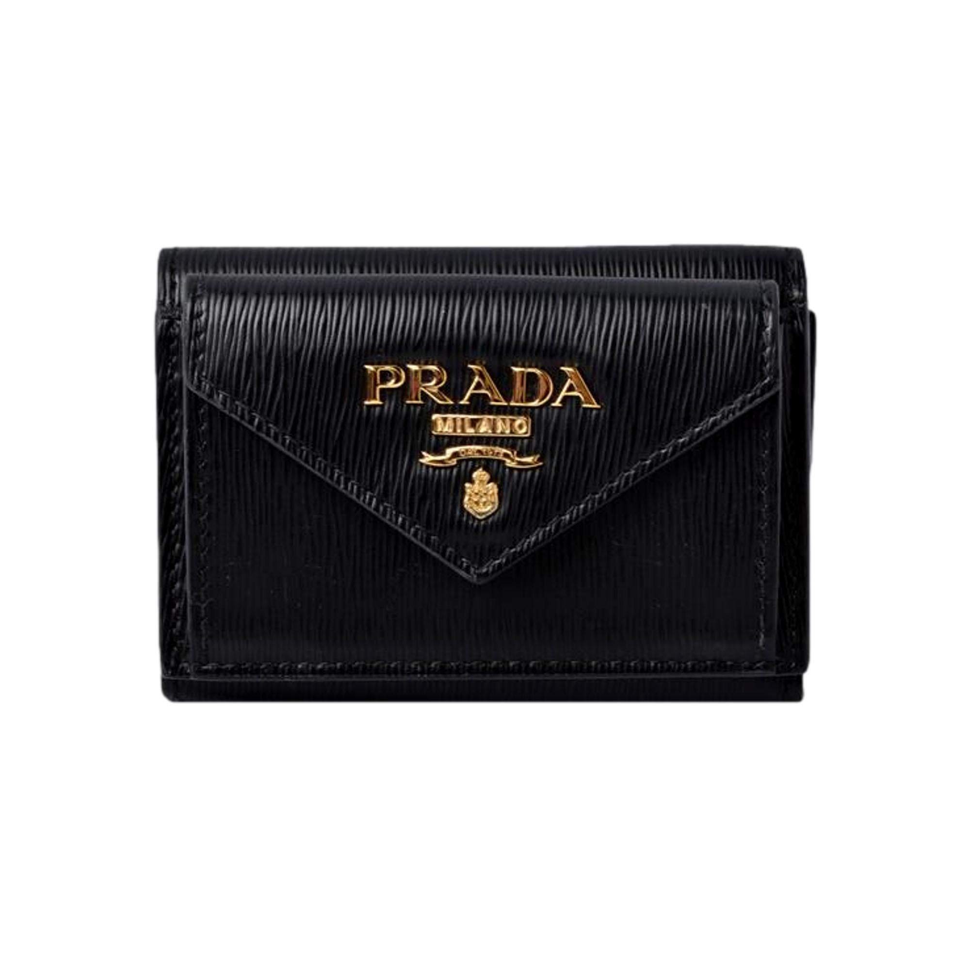 Stylish Prada Envelope Trifold Wallet - Compact & Elegant Accessory -   Shop Bags LLC 