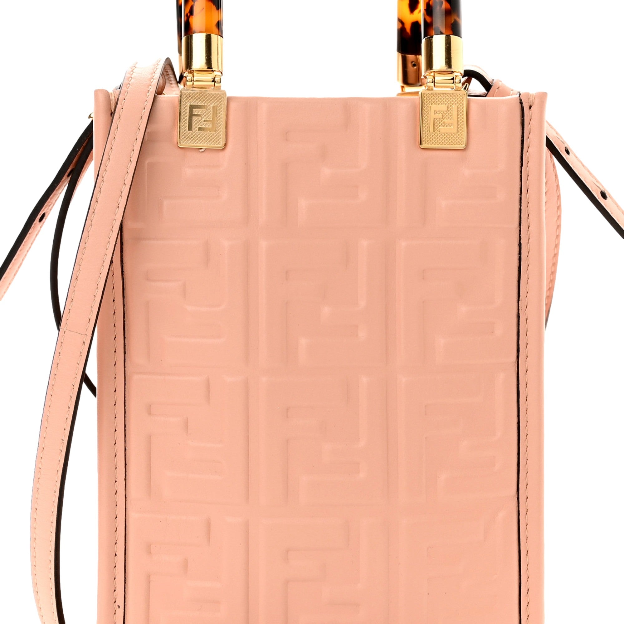 Fendi Mini Sunshine Shopper Tote - Baby Pink Leather Crossbody Bag