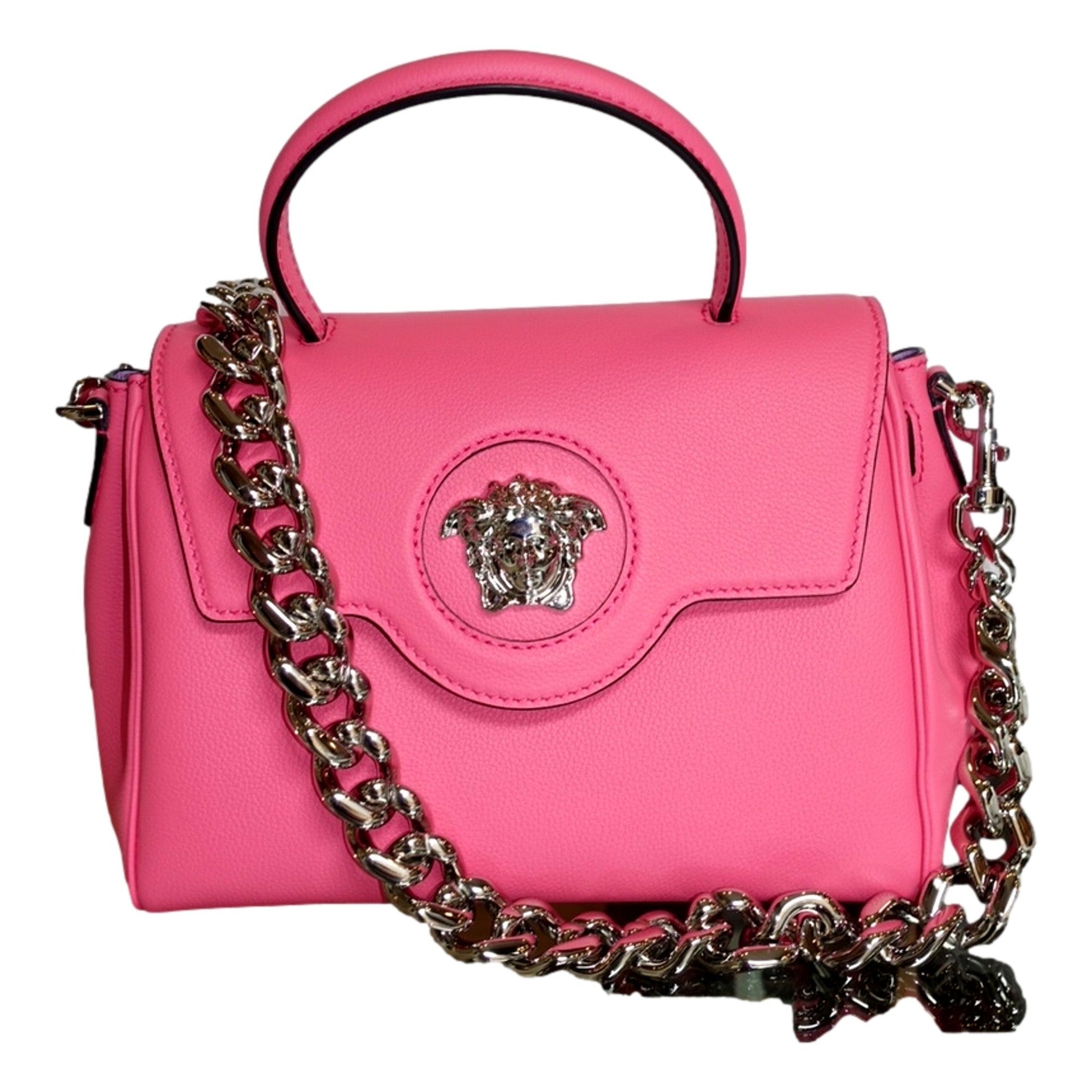 Top Handle Bag: Flamingo Pink Handbag - Versace Luxury Statement -   Shop Bags LLC 