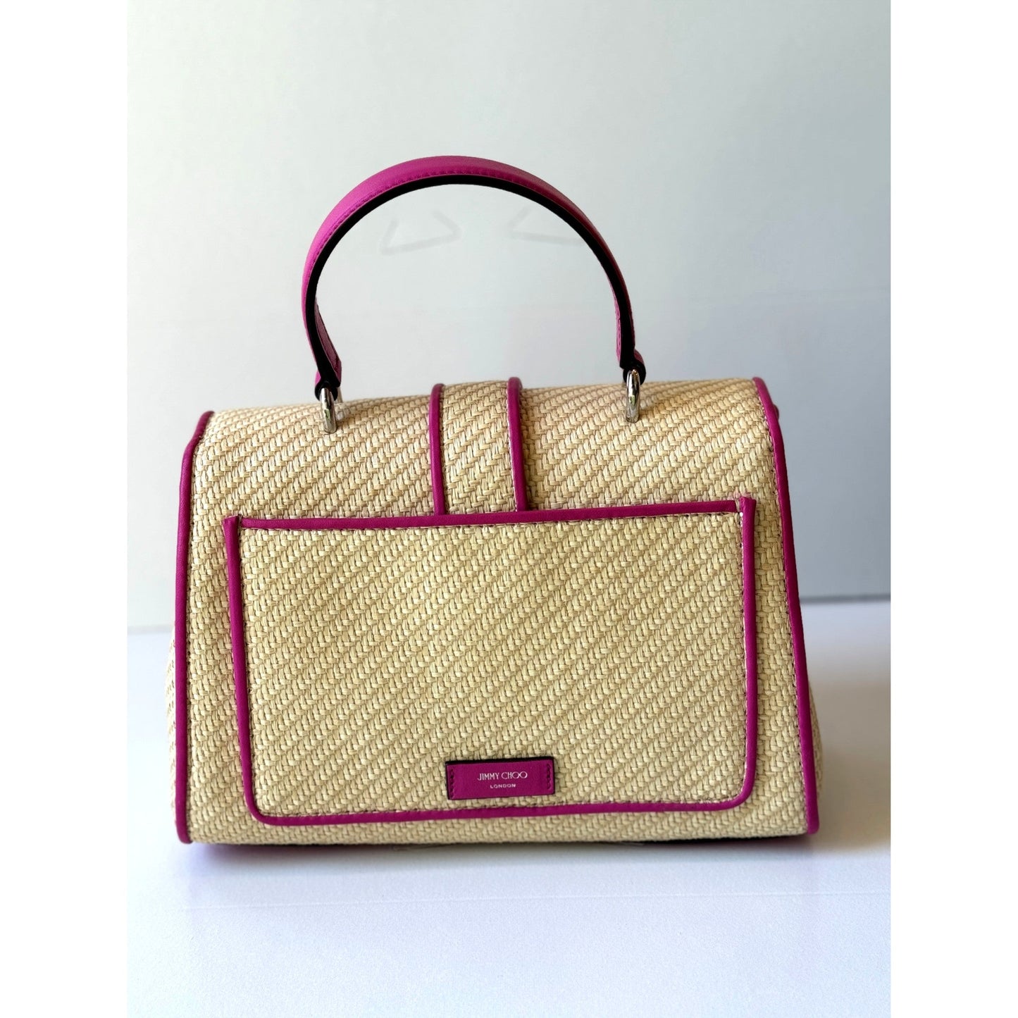 Top Handle Bag: Medium Pink Handbag with Crystal Embellishments -   Shop Bags LLC 