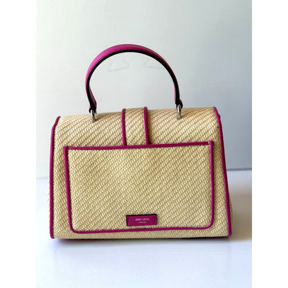 Top Handle Bag: Medium Pink Handbag with Crystal Embellishments -   Shop Bags LLC 