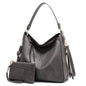 Tote Bag, Handbag, Stylish Bag - Durable Gray Leather with Pouch -