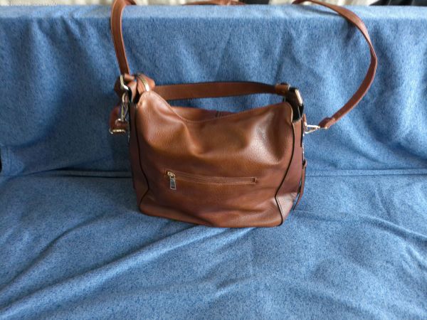 Tote Bag, Handbag, Stylish Bag - Elegant Brown Leather Pouch -  