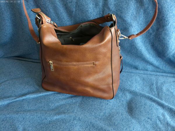 Tote Bag, Handbag, Stylish Bag - Elegant Brown Leather Pouch -  