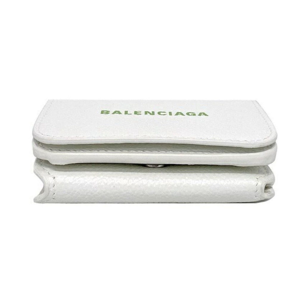 Balenciaga White Wallet - Leather Trifold Luxury Wallet for Style