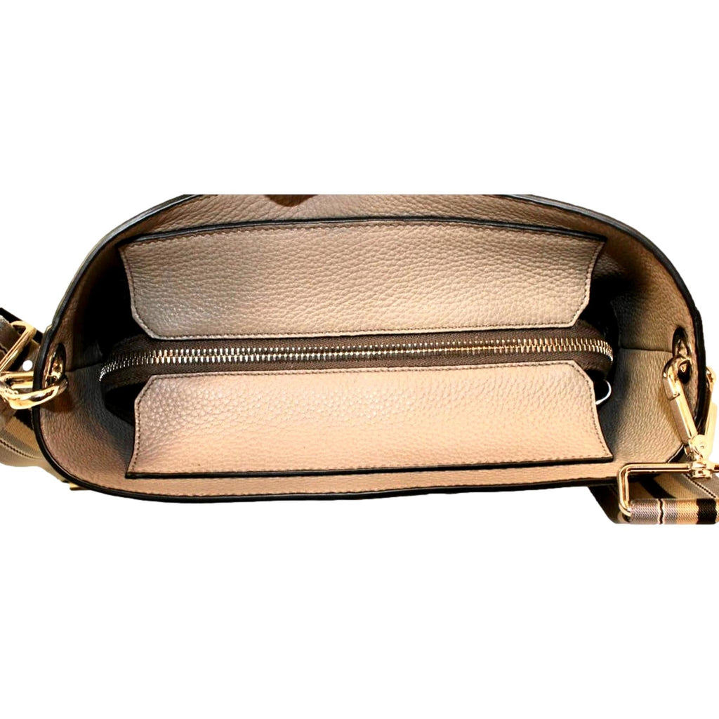 Prada Bucket Bag: Stylish Vitello Phenix Leather with Stripe Strap