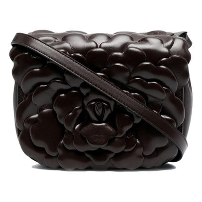 Valentino Atelier Bag 03: Elegant Brown Leather Crossbody with Roses -   Shop Bags LLC 