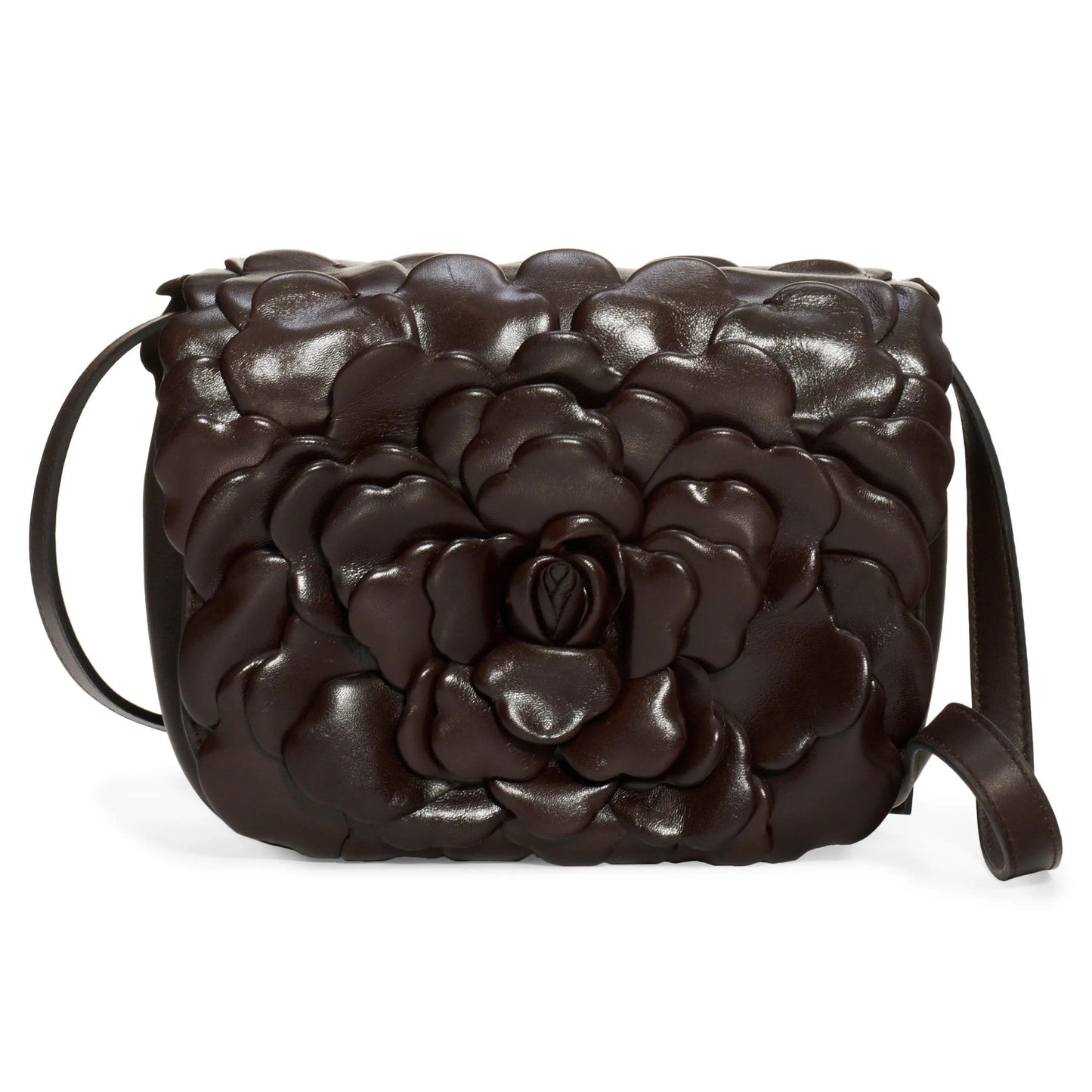 Valentino Atelier Bag 03: Elegant Brown Leather Crossbody with Roses -   Shop Bags LLC 