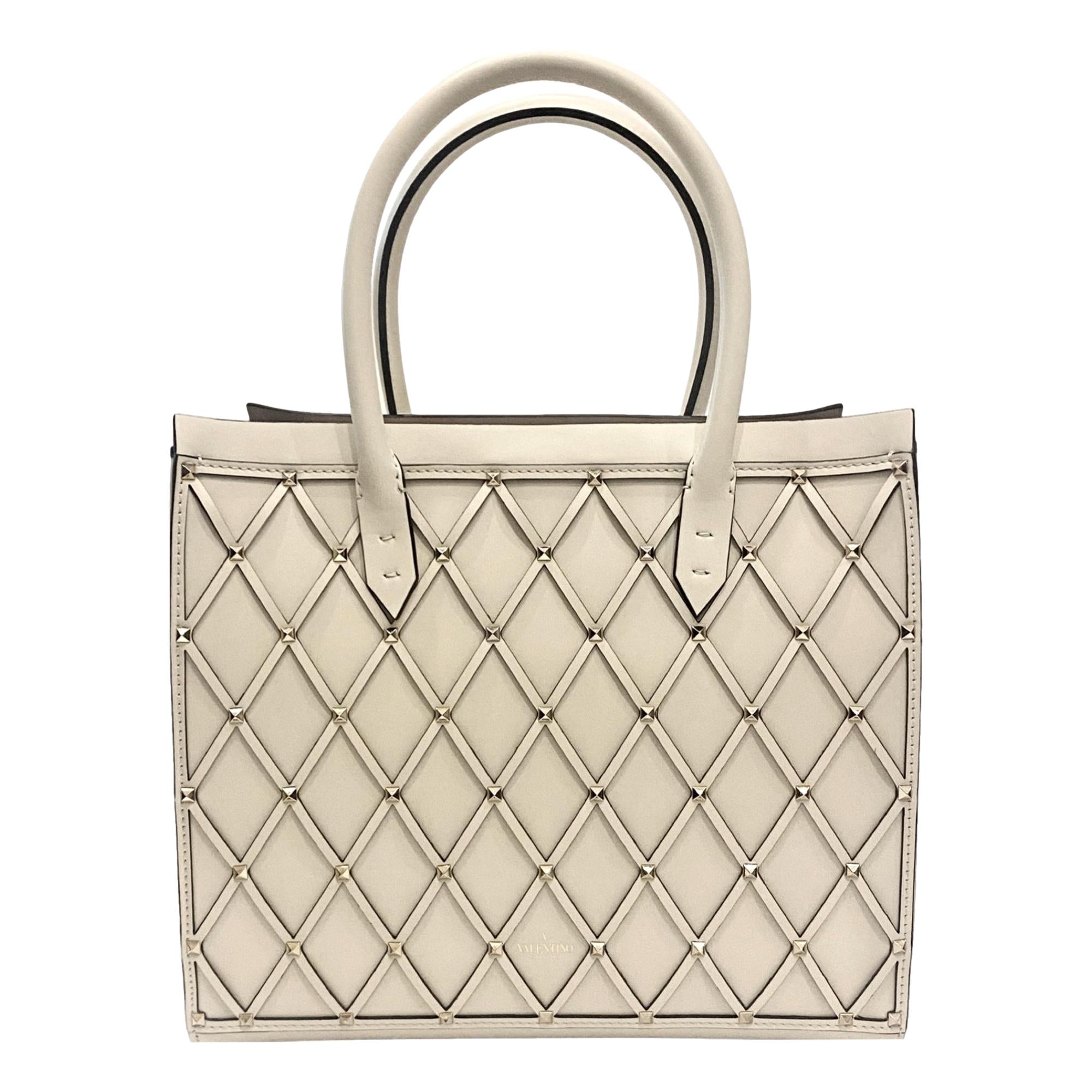 Valentino Garavani Crossbody Tote: Luxury Ivory Leather Bag -   Shop Bags LLC 