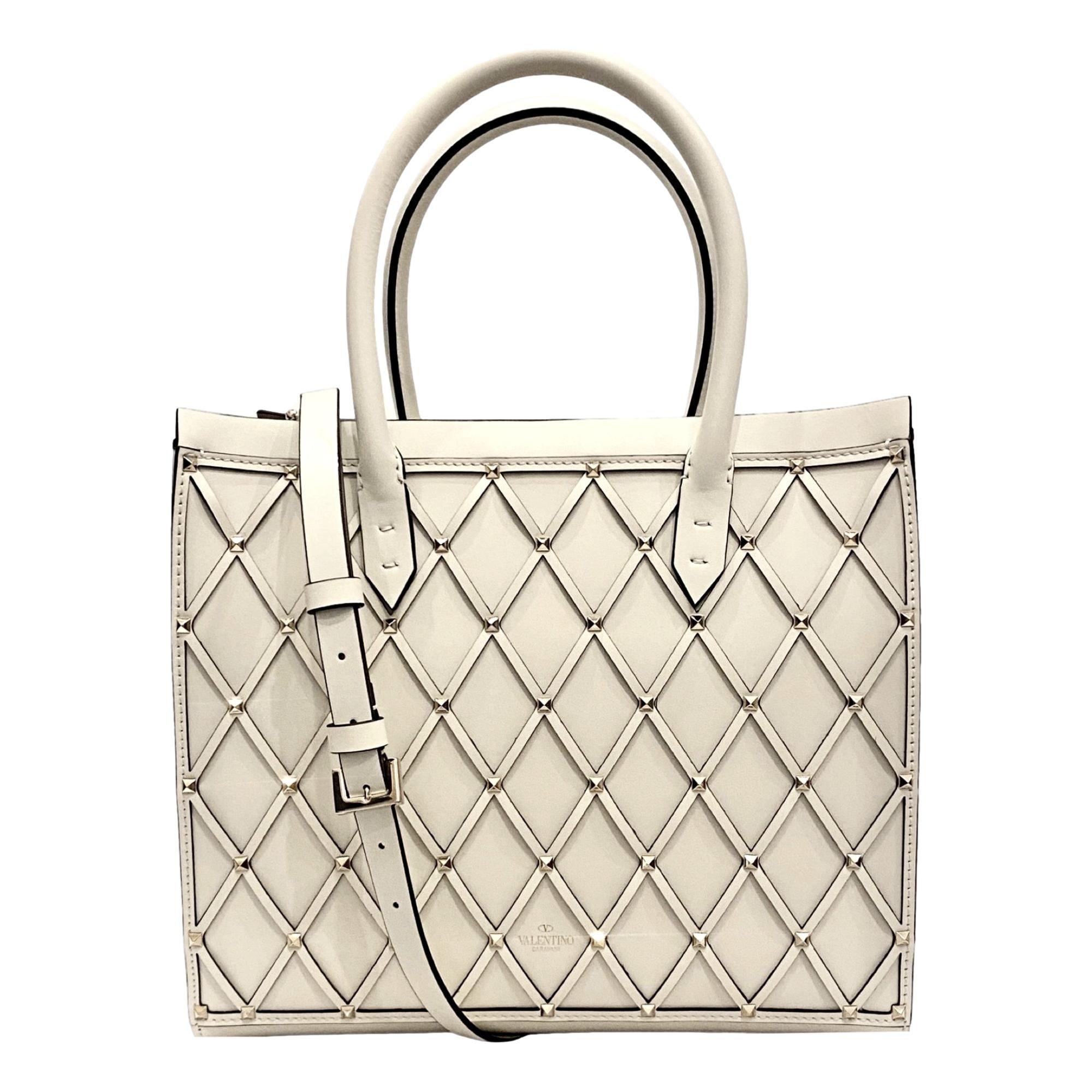 Valentino Garavani Crossbody Tote: Luxury Ivory Leather Bag -   Shop Bags LLC 