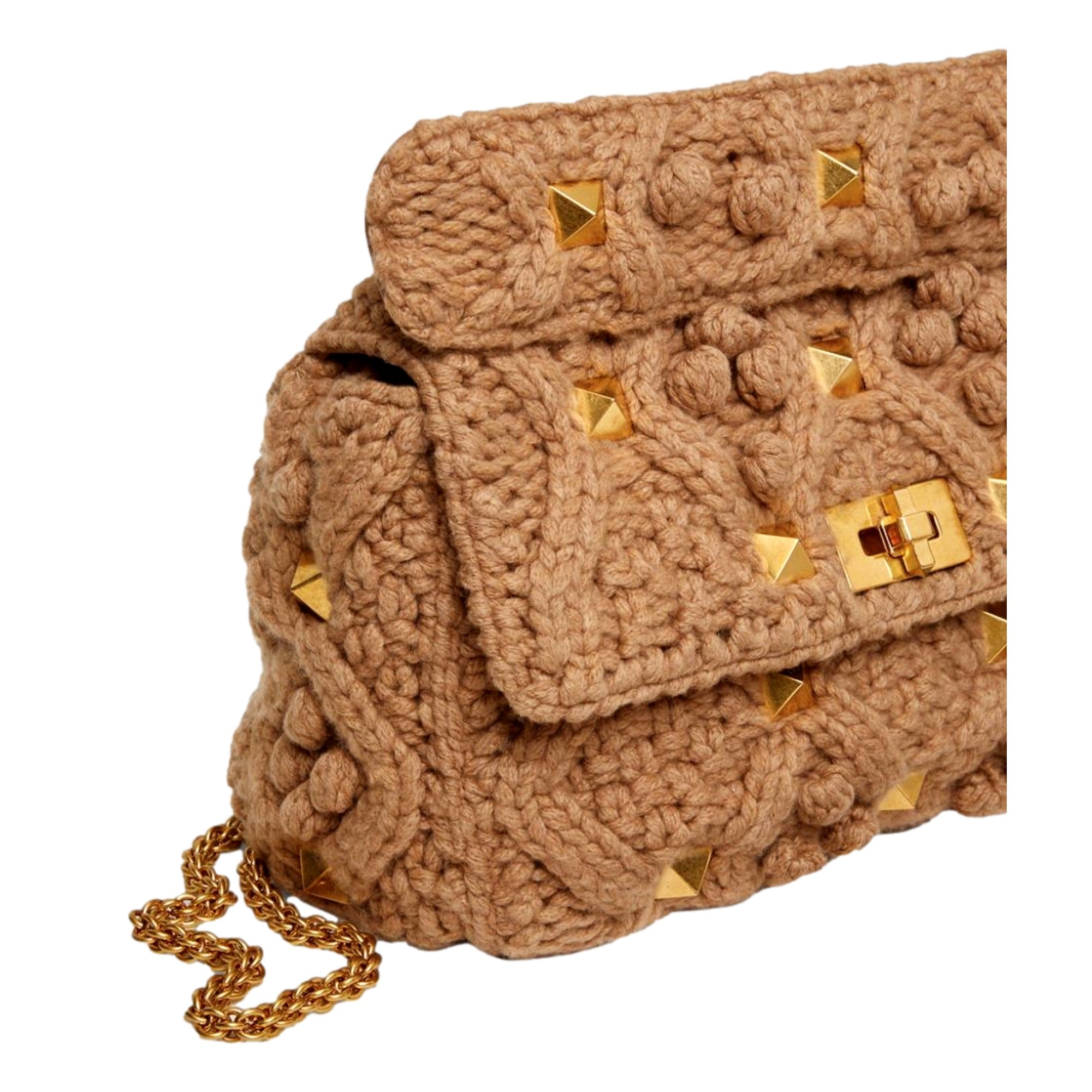 Valentino Garavani Roman Stud Large Shoulder Bag - Luxury Cashmere -   Shop Bags LLC