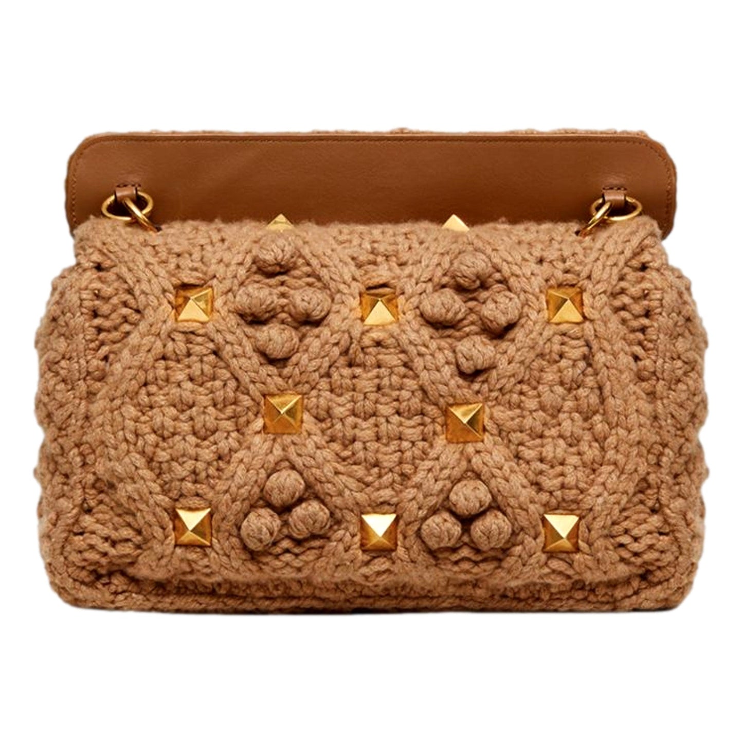 Valentino Garavani Roman Stud Large Shoulder Bag - Luxury Cashmere -   Shop Bags LLC