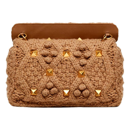 Valentino Garavani Roman Stud Large Shoulder Bag - Luxury Cashmere -   Shop Bags LLC