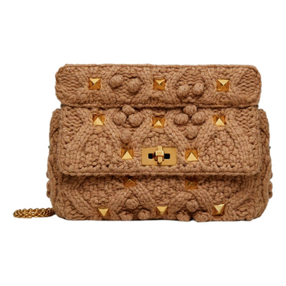 Valentino Garavani Roman Stud Large Shoulder Bag - Luxury Cashmere -   Shop Bags LLC