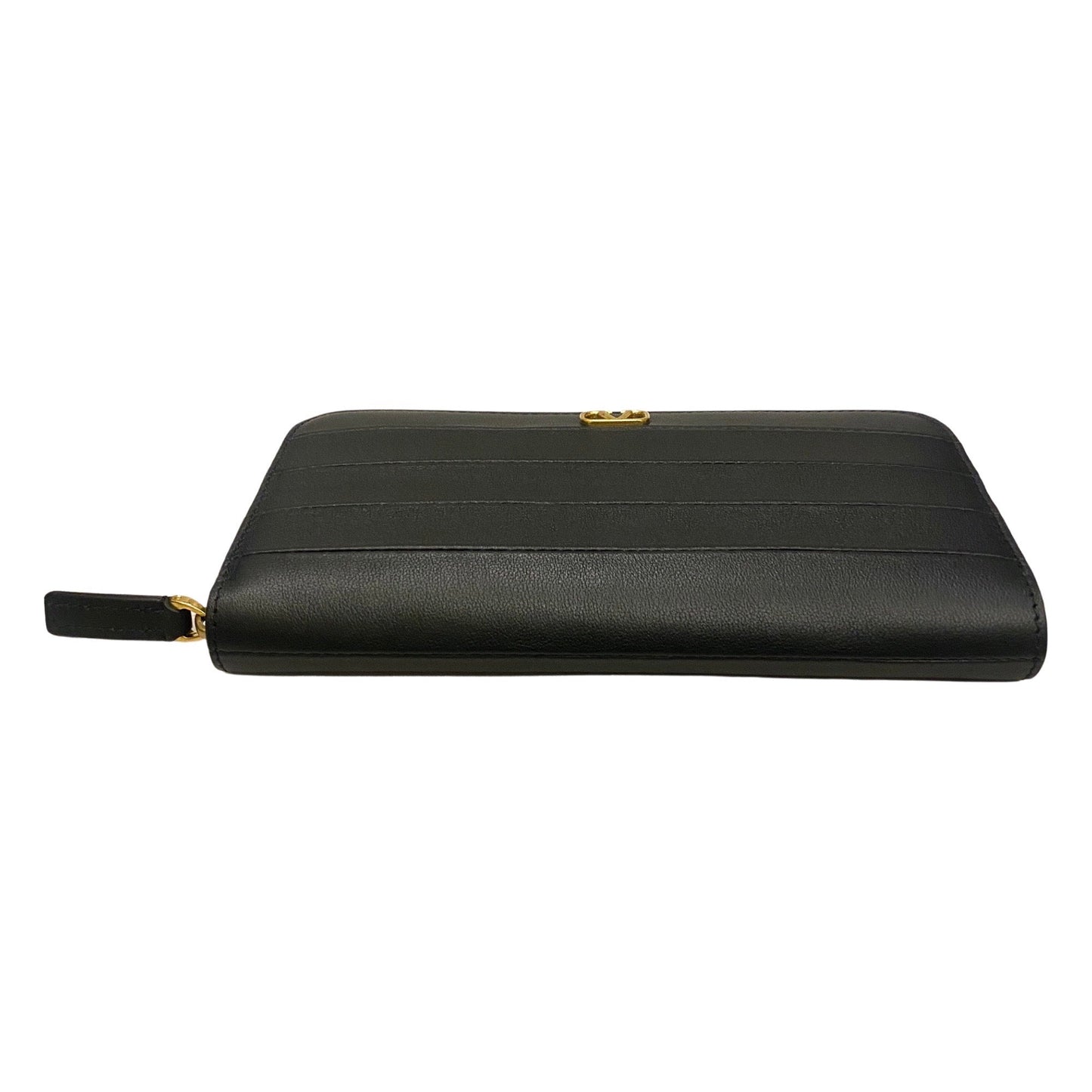 Valentino Long Wallet - Elegant Black Leather Zip-Around Accessory -   Shop Bags LLC 