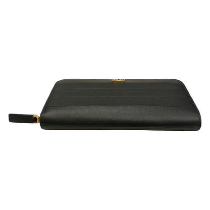 Valentino Long Wallet - Elegant Black Leather Zip-Around Accessory -   Shop Bags LLC 