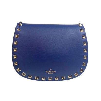 Valentino Rockstud Blue Leather Crossbody Bag - Chic & Compact Style -   Shop Bags LLC 