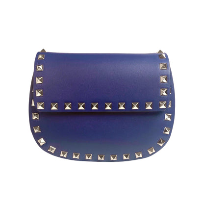 Valentino Rockstud Blue Leather Crossbody Bag - Chic & Compact Style -   Shop Bags LLC 