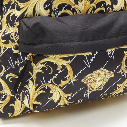 Versace Black Backpack: Luxury Barocco Print Nylon Versace Backpack -   Shop Bags LLC 