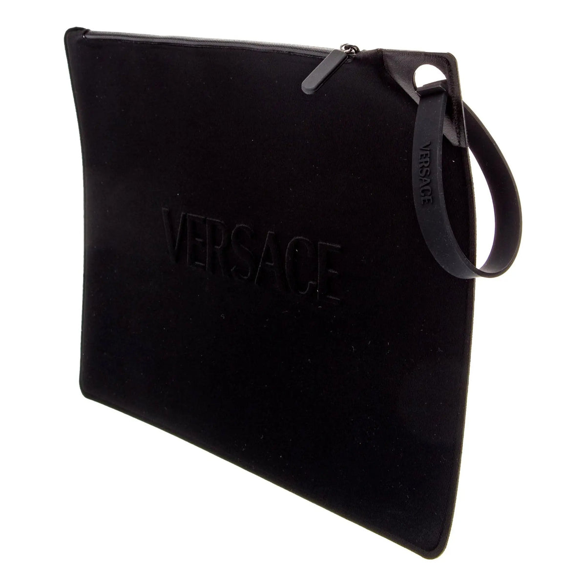 Versace Black Nylon Portfolio Pouch – Sleek Wristlet Essentials