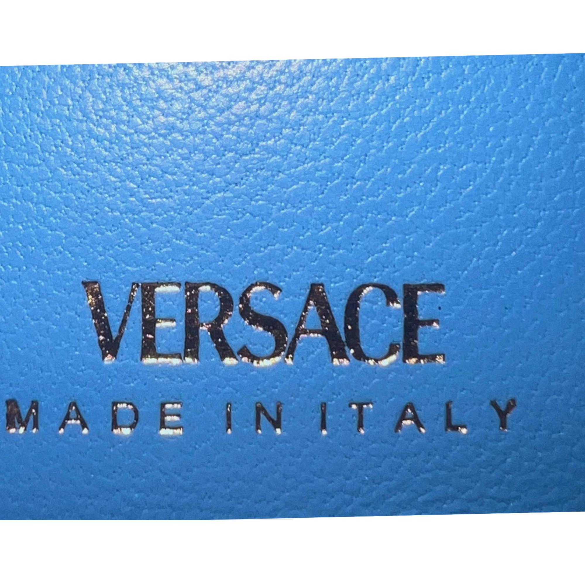 Versace Compact Snap Wallet - Quilted Lamb Leather Luxury Accessory -   Shop Bags LLC 