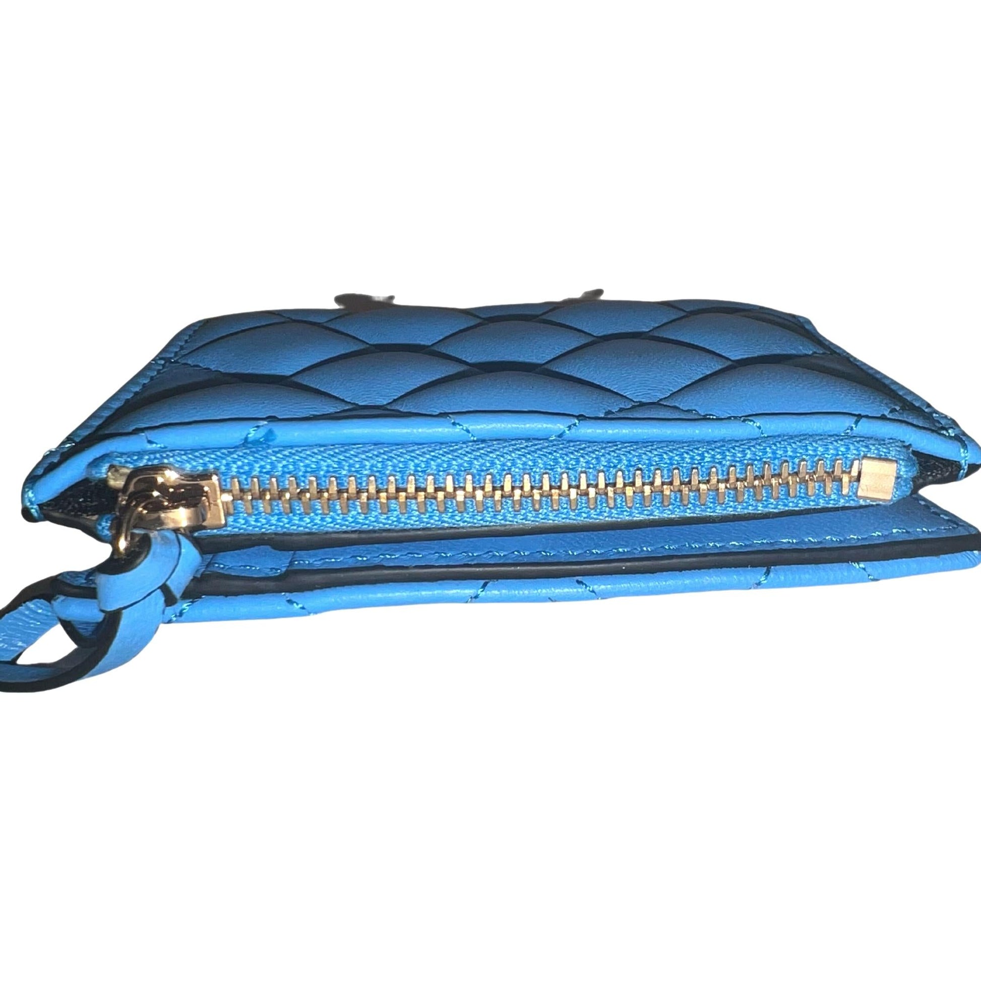 Versace Compact Snap Wallet - Quilted Lamb Leather Luxury Accessory -   Shop Bags LLC 