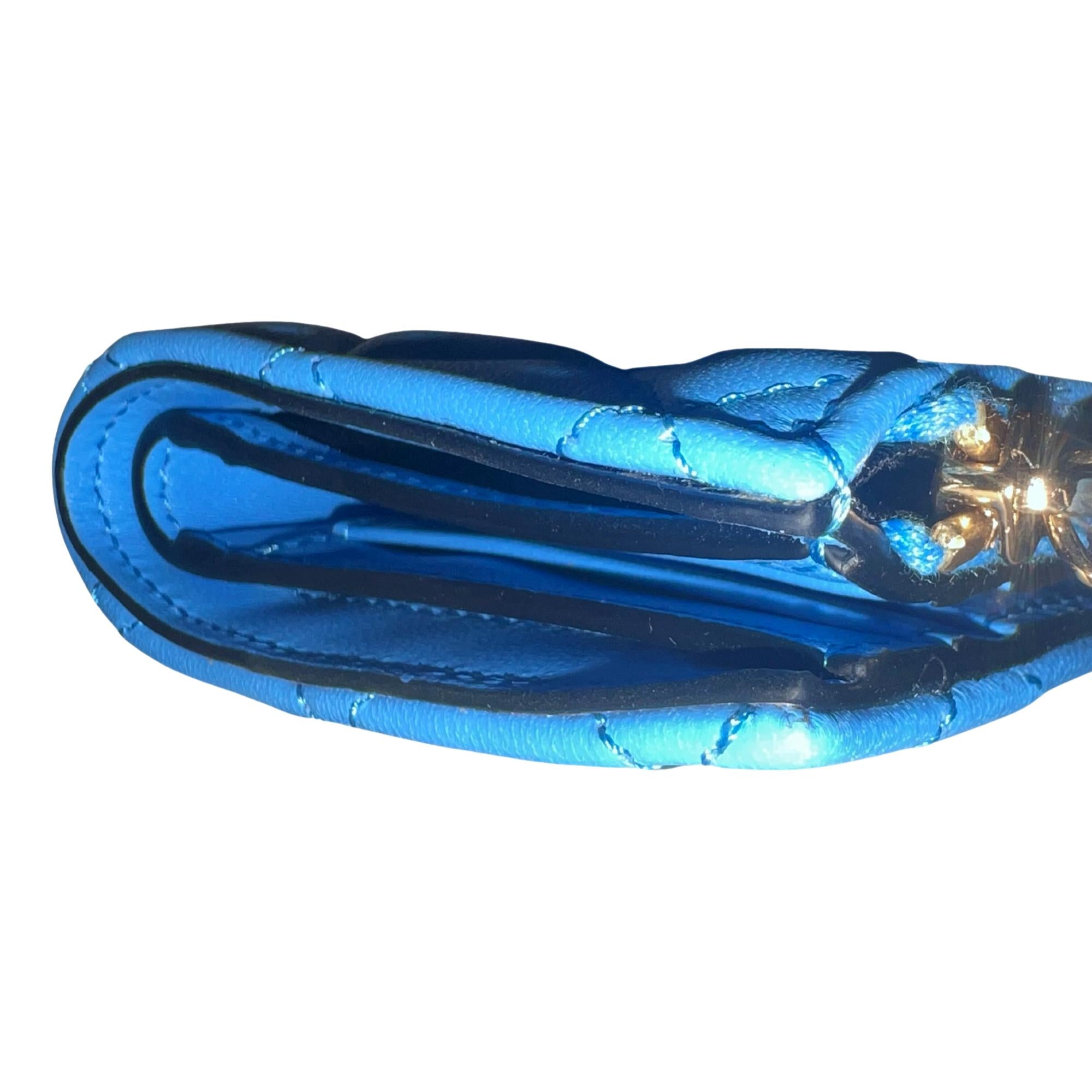 Versace Compact Snap Wallet - Quilted Lamb Leather Luxury Accessory -   Shop Bags LLC 