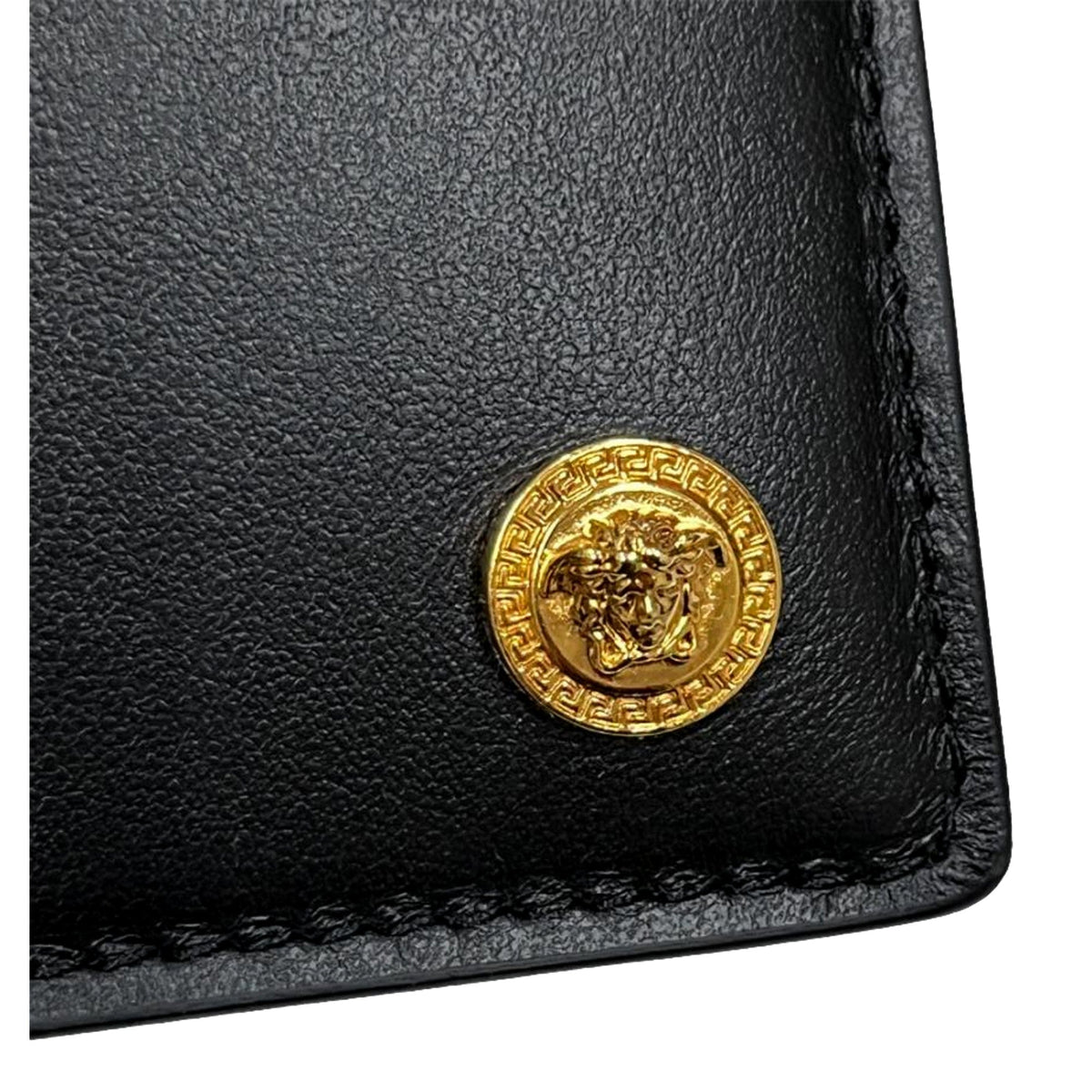 Versace Fashion Luxury Calfskin Bifold Wallet with Medusa Emblem
