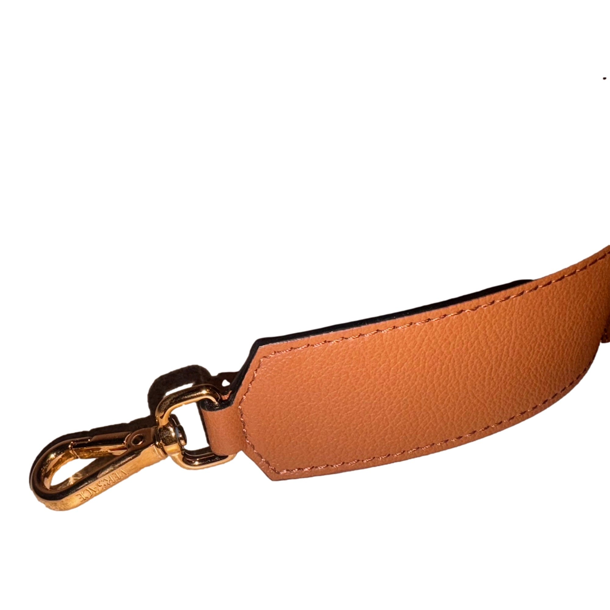 Versace Half-Moon La Medusa Vitello Leather Summer Nude Brown Crossbody Handbag -   Shop Bags LLC