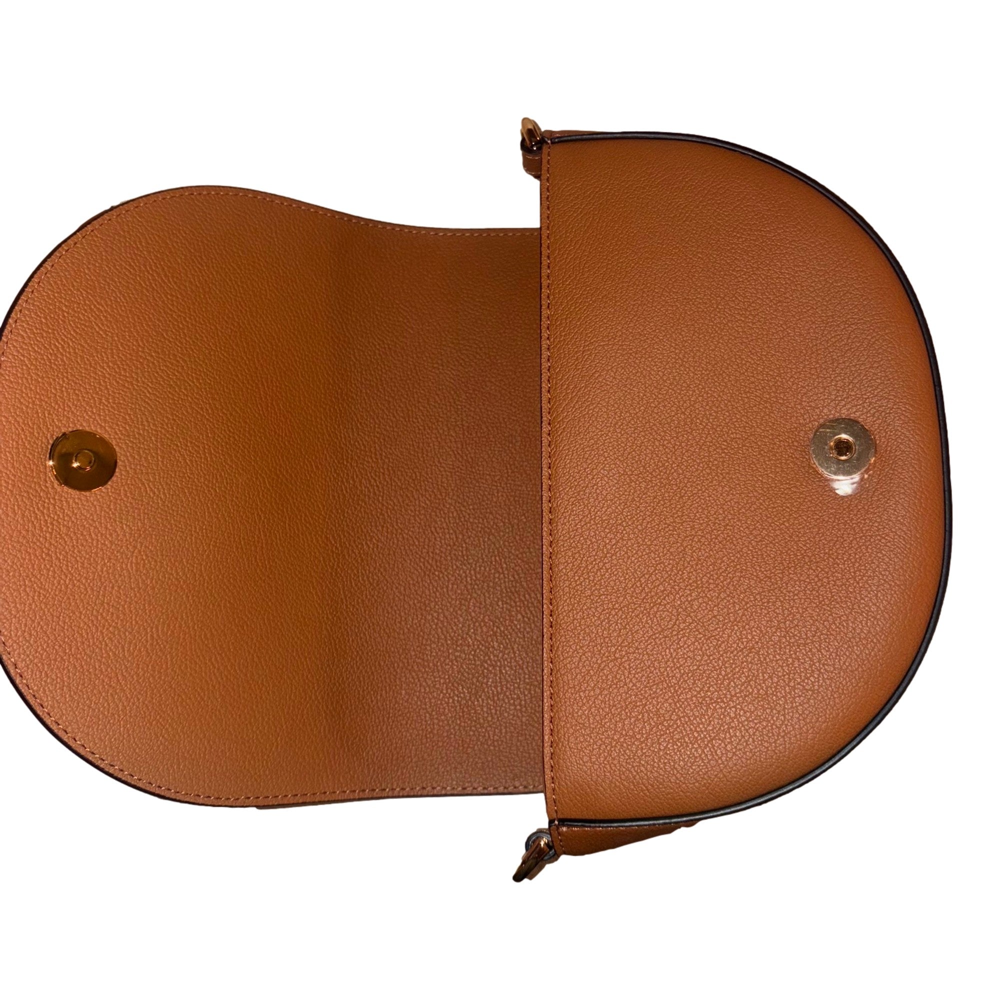 Versace Half-Moon La Medusa Vitello Leather Summer Nude Brown Crossbody Handbag -   Shop Bags LLC