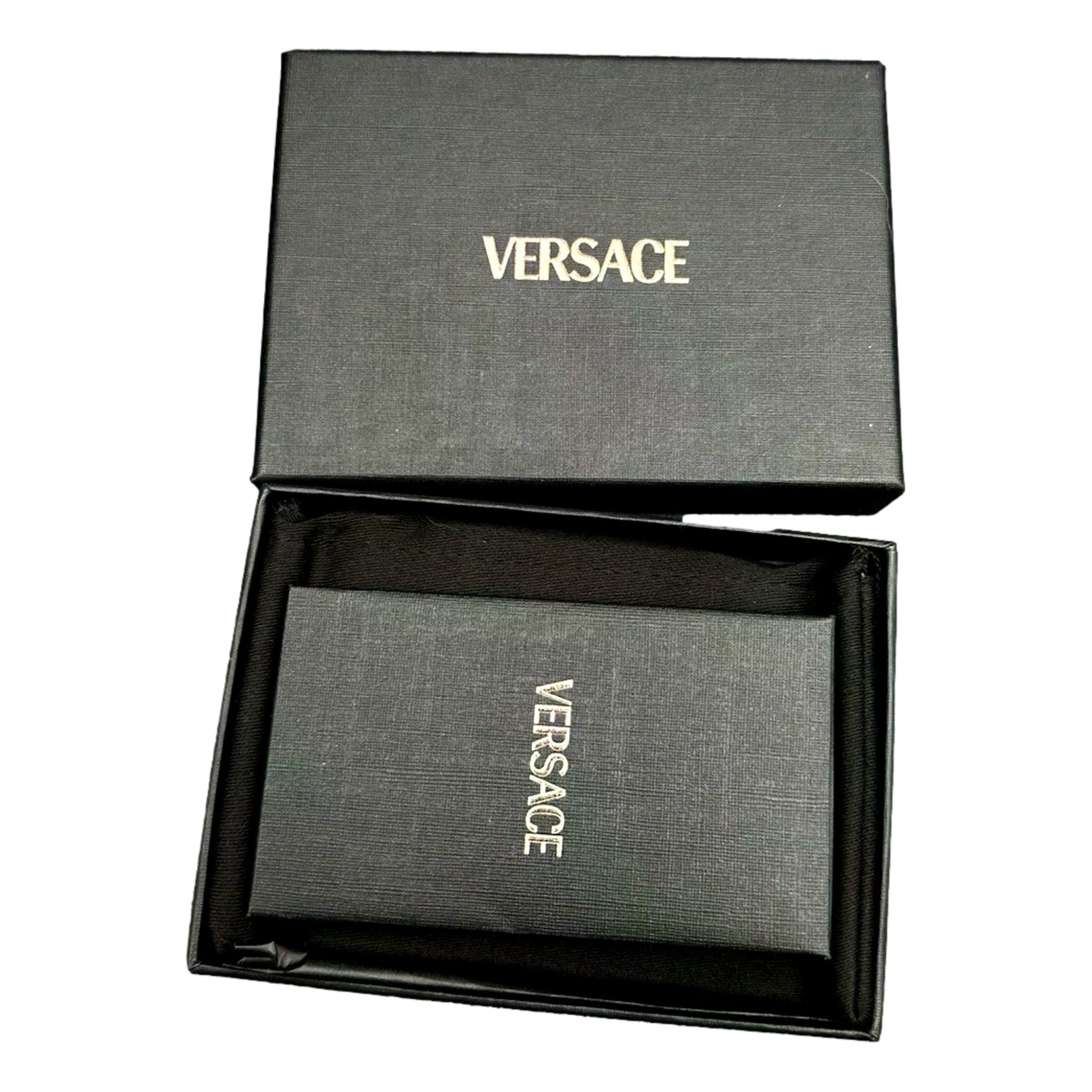 Versace La Medusa Black Calfskin Leather Bifold Wallet -   Shop Bags LLC 