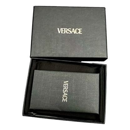 Versace La Medusa Black Calfskin Leather Bifold Wallet -   Shop Bags LLC 