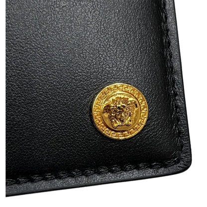 Versace La Medusa Black Calfskin Leather Bifold Wallet -   Shop Bags LLC 