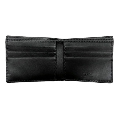 Versace La Medusa Black Calfskin Leather Bifold Wallet -   Shop Bags LLC 