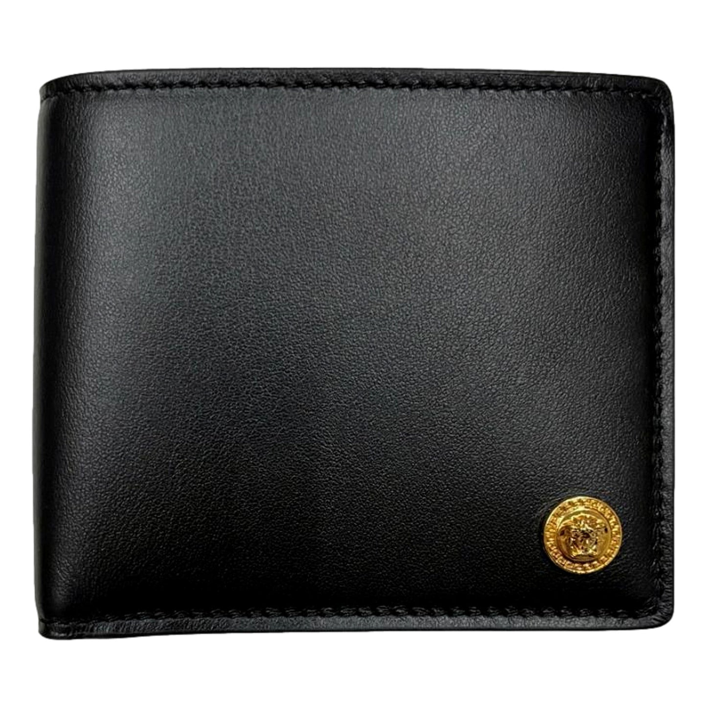 Versace La Medusa Black Calfskin Leather Bifold Wallet -   Shop Bags LLC 