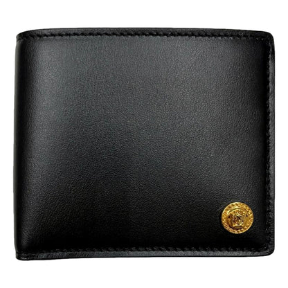 Versace La Medusa Black Calfskin Leather Bifold Wallet -   Shop Bags LLC 