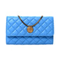 Versace La Medusa Crossbody Clutch Bag - Elegant Blue Quilted Leather -   Shop Bags LLC 