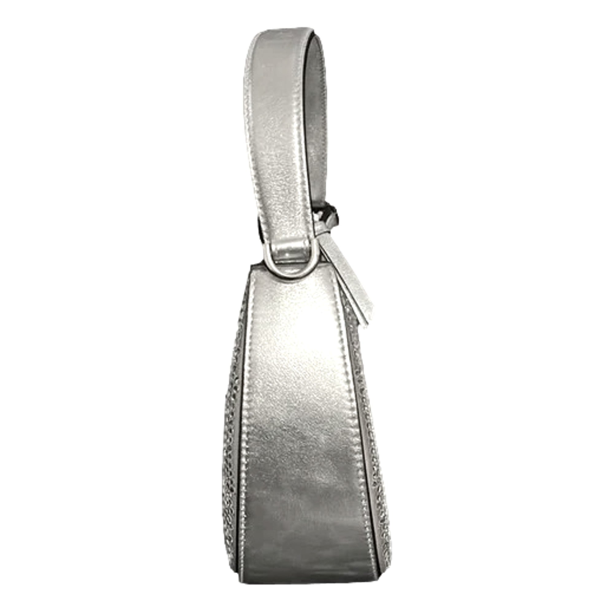Versace La Medusa Crystal Half Moon Hobo Bag: Chic Silver Elegance -   Shop Bags 
