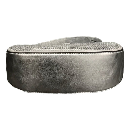 Versace La Medusa Crystal Half Moon Hobo Bag: Chic Silver Elegance -   Shop Bags 