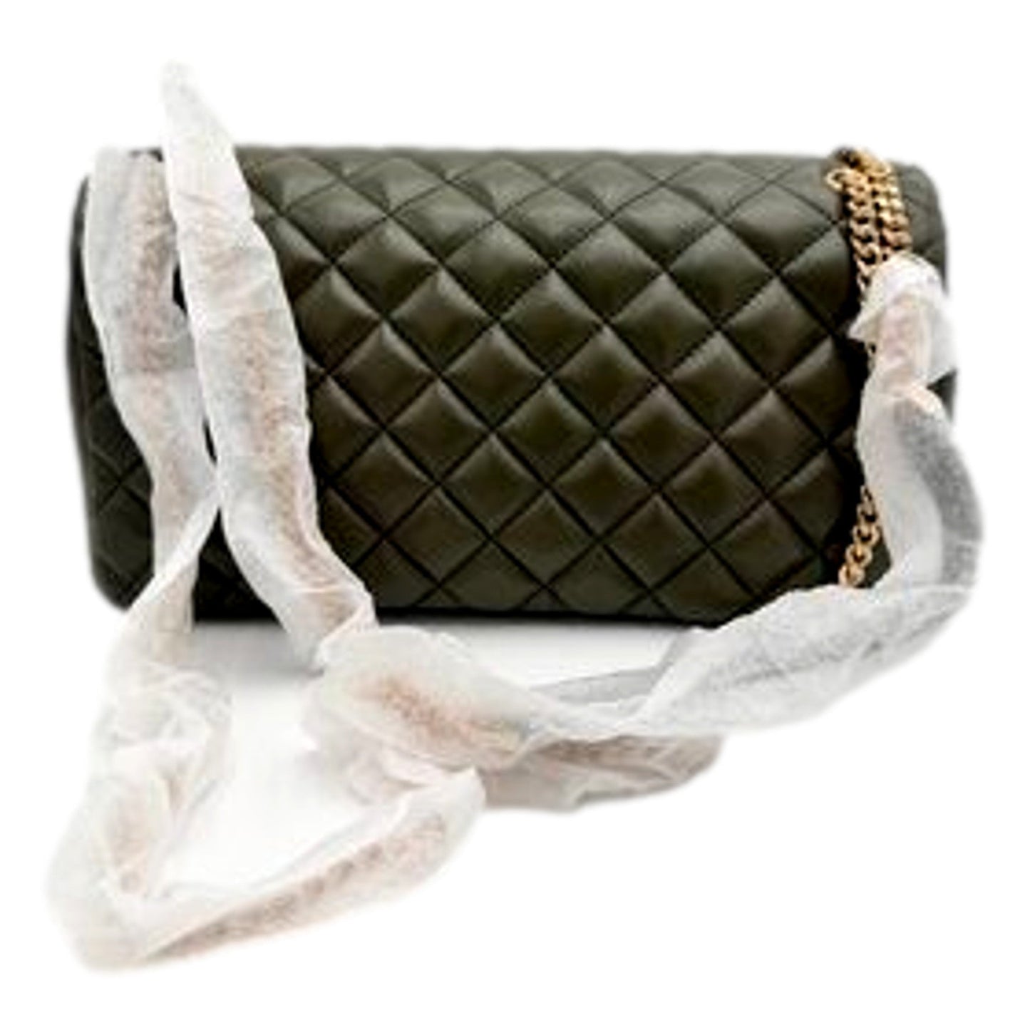 Versace La Medusa Olive Green Quilted Crossbody Bag - Luxury -   Shop Bags LLC